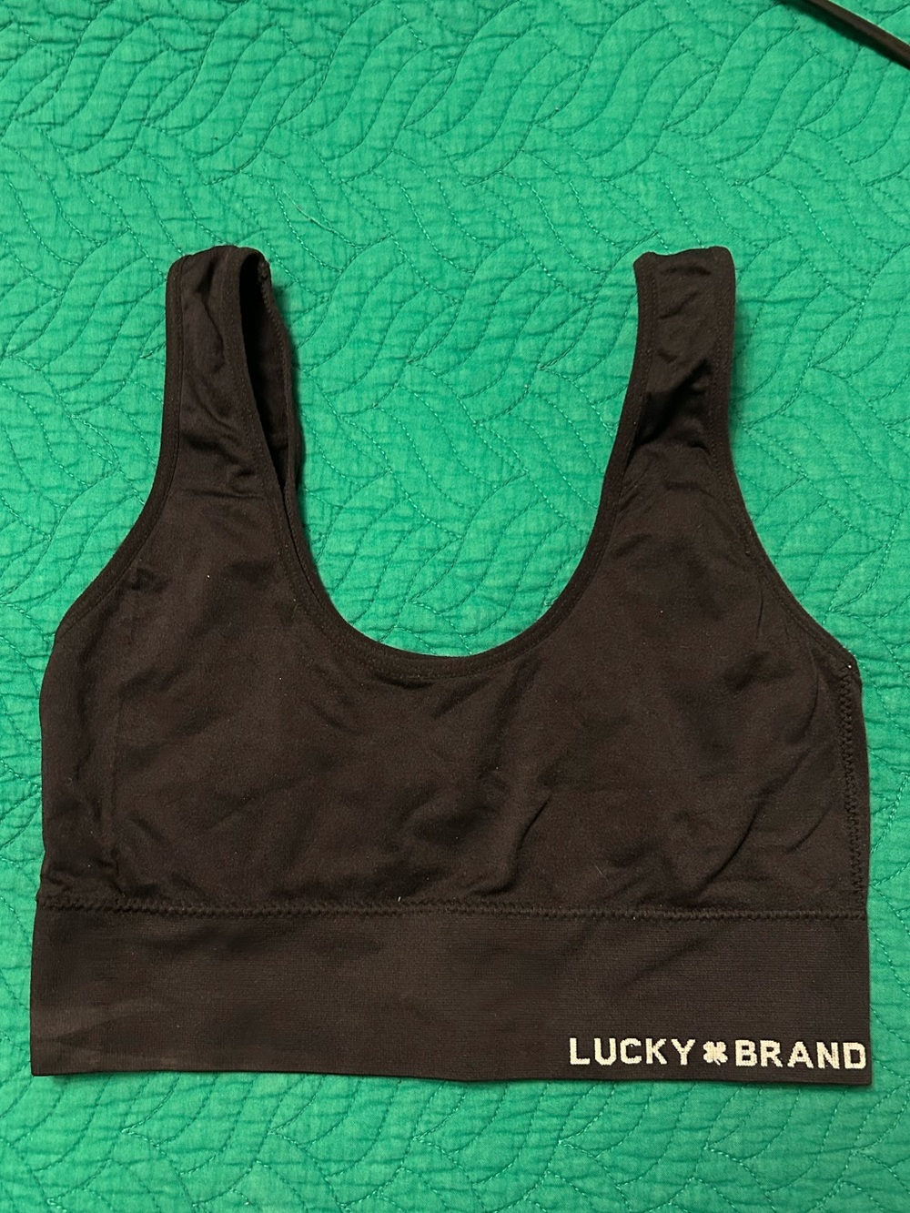 Lucky Brand Black Seamless Scoop Sports Bra